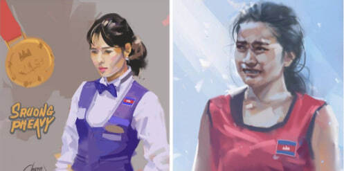 «ស្នាដៃគំនូររបស់និស្សិតមុខជំនាញវិចិត្រកម្មនៅរាជបណ្ឌិត្យសភាកម្ពុជា»