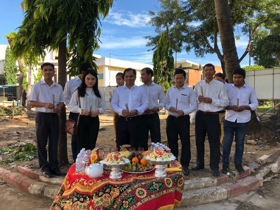 «ពិធីសែនព្រេនសង់សំណង់បុស្បុកព្រះនាងឥន្ទ្រទេវី»